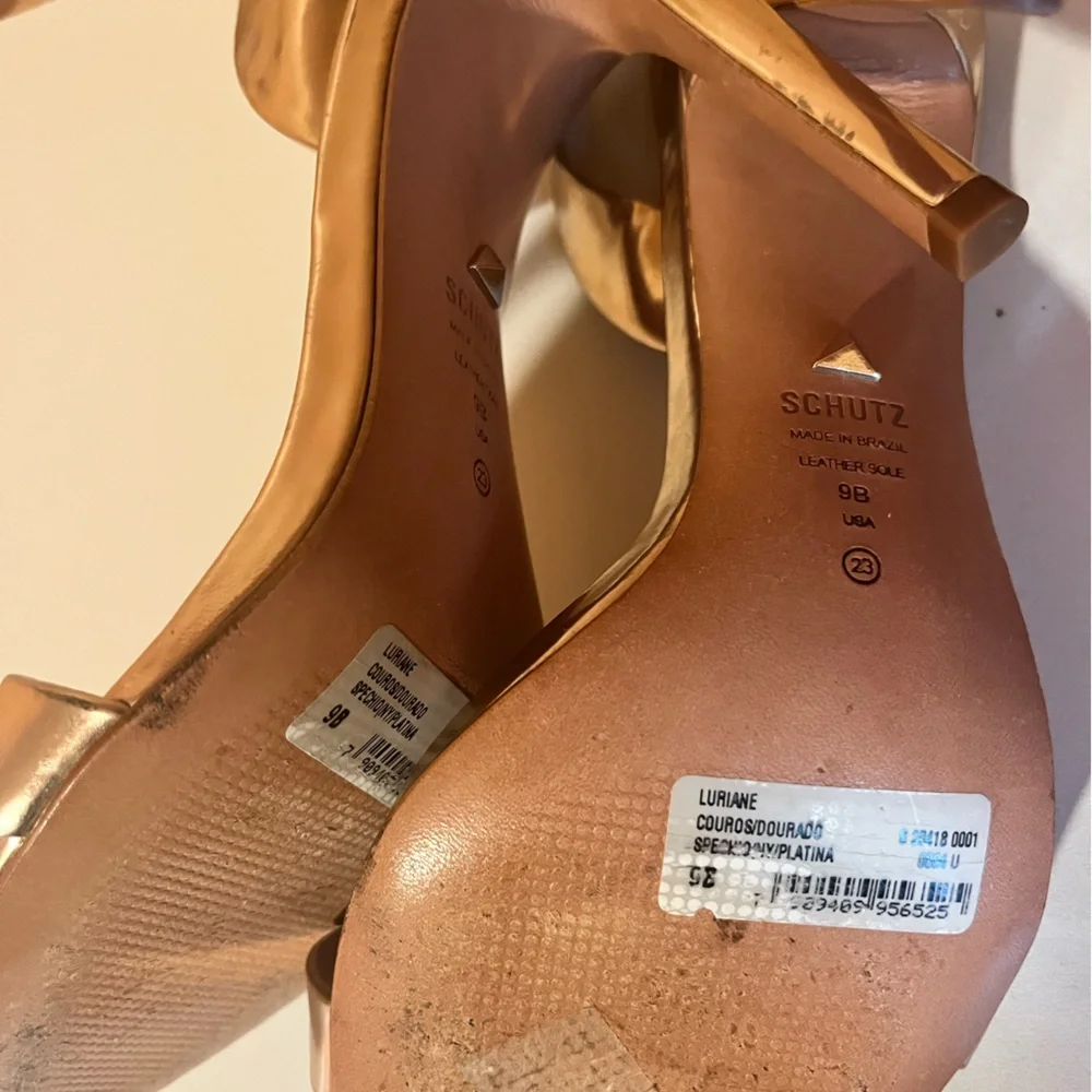 SCHUTZ Luraine Gold High-Heeled Sandals - Picture 3 of 3